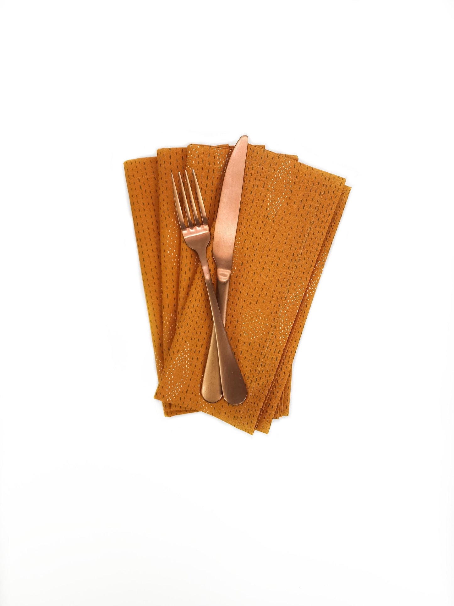 Copper Cotton Cloth Napkins, Set of 4 Fall Cloth Napkins