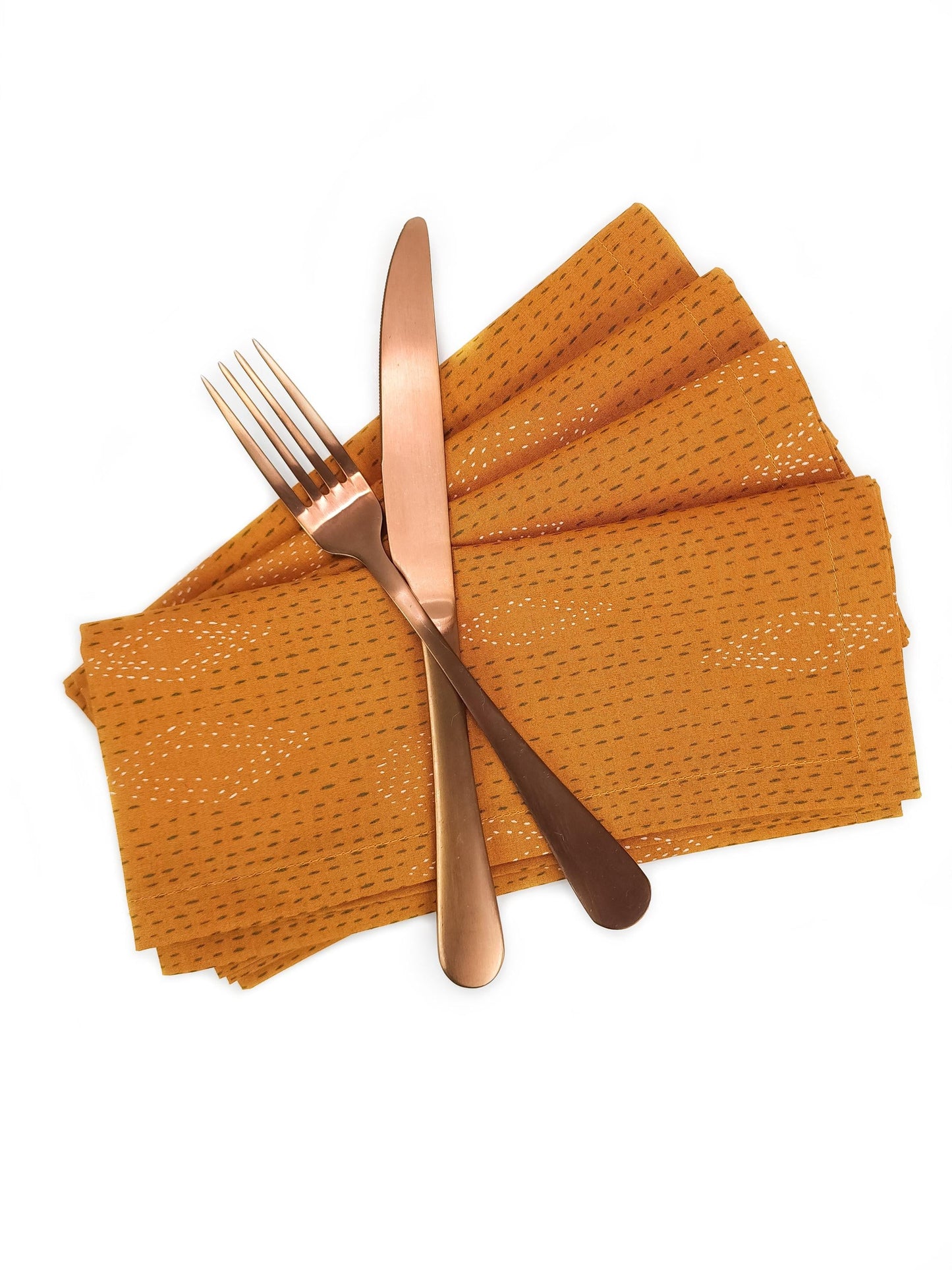 Copper Cotton Cloth Napkins, Set of 4 Fall Cloth Napkins