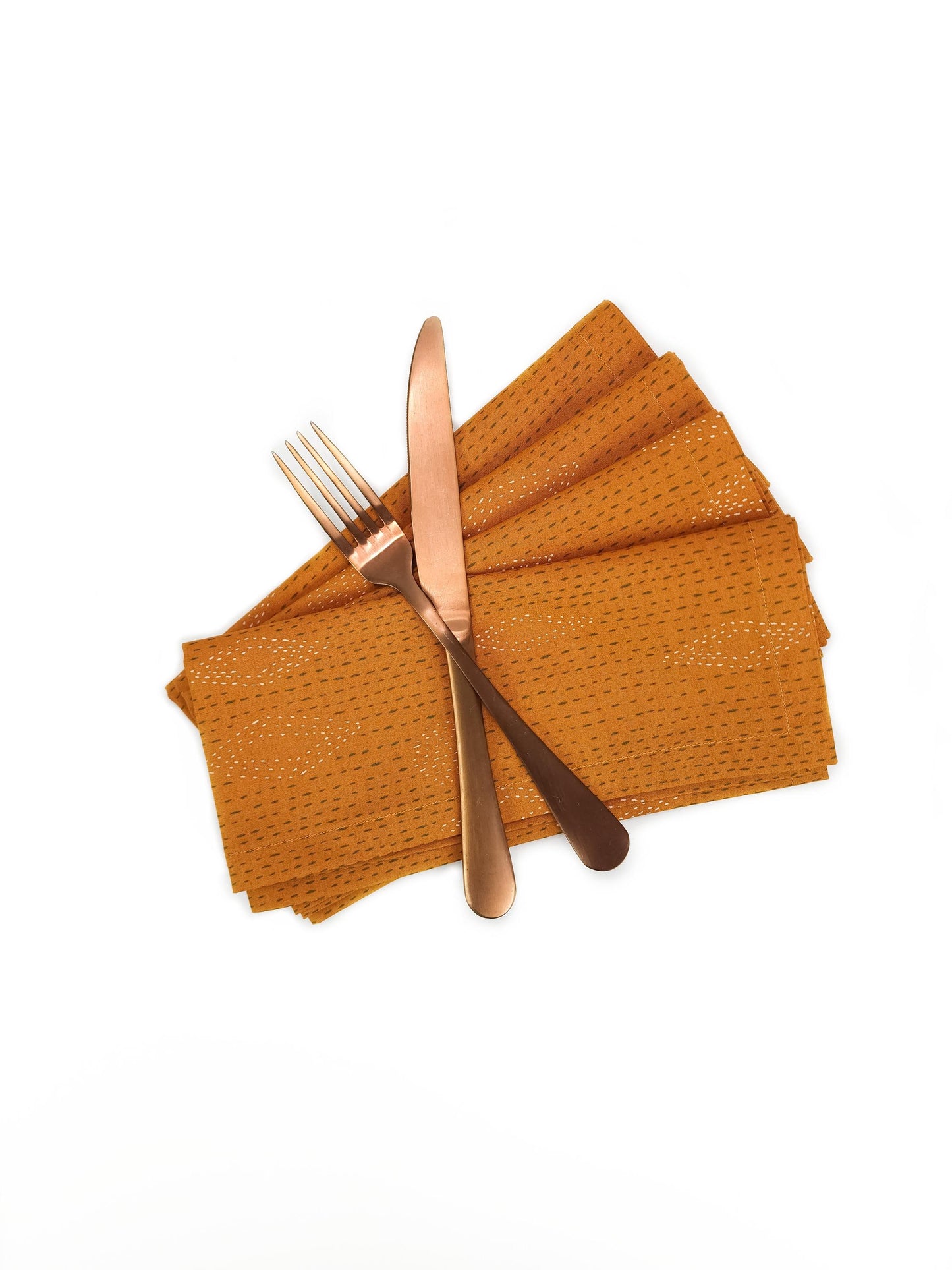 Copper Cotton Cloth Napkins, Set of 4 Fall Cloth Napkins