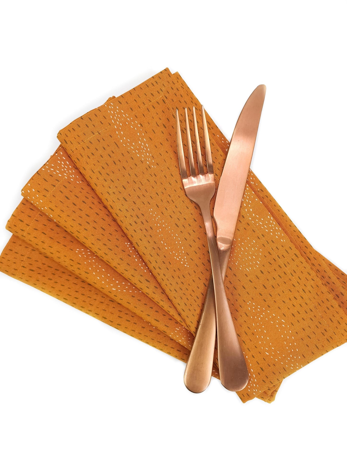 Copper Cotton Cloth Napkins, Set of 4 Fall Cloth Napkins