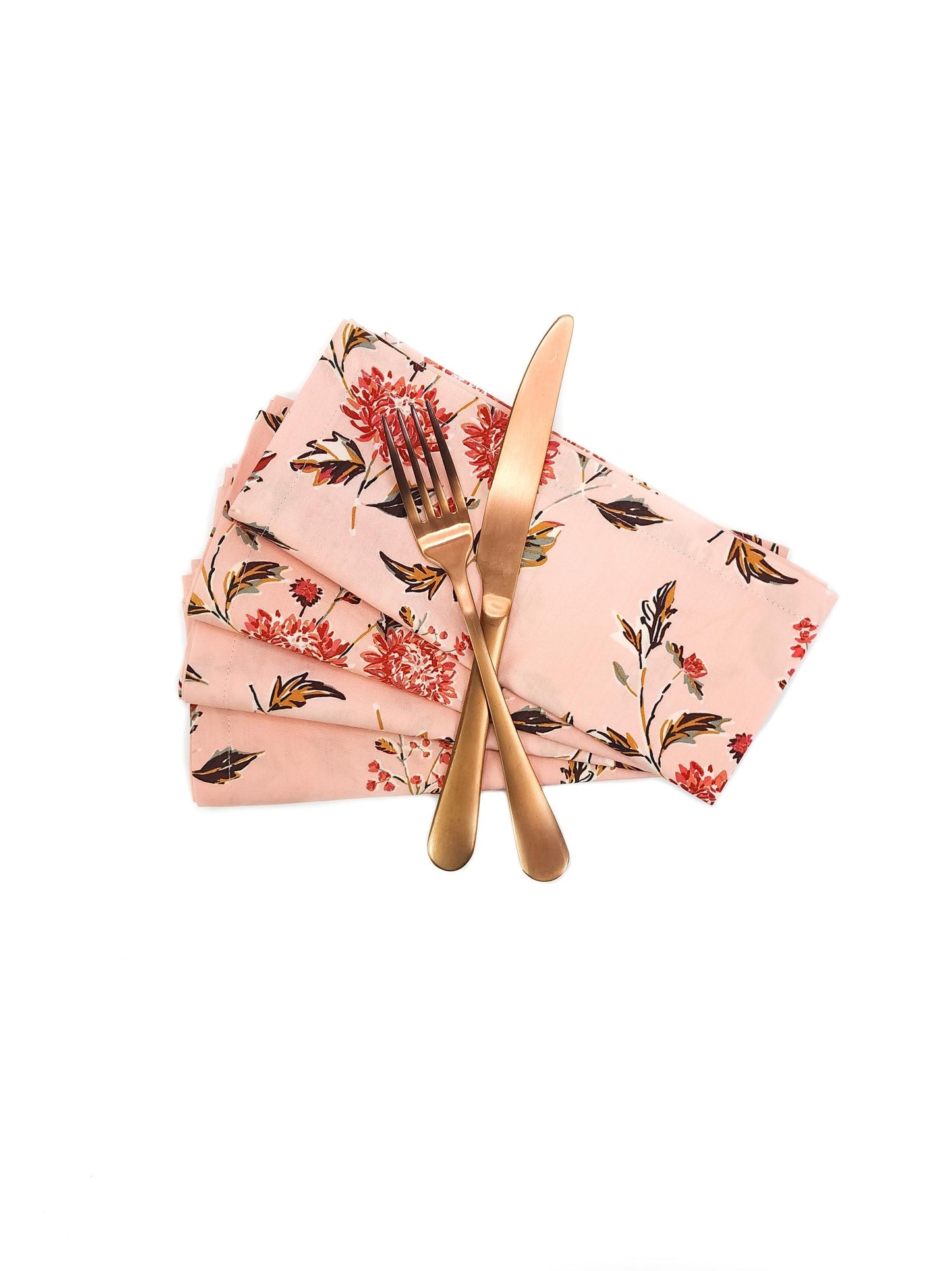 Pink Botanical Cotton Cloth Napkins