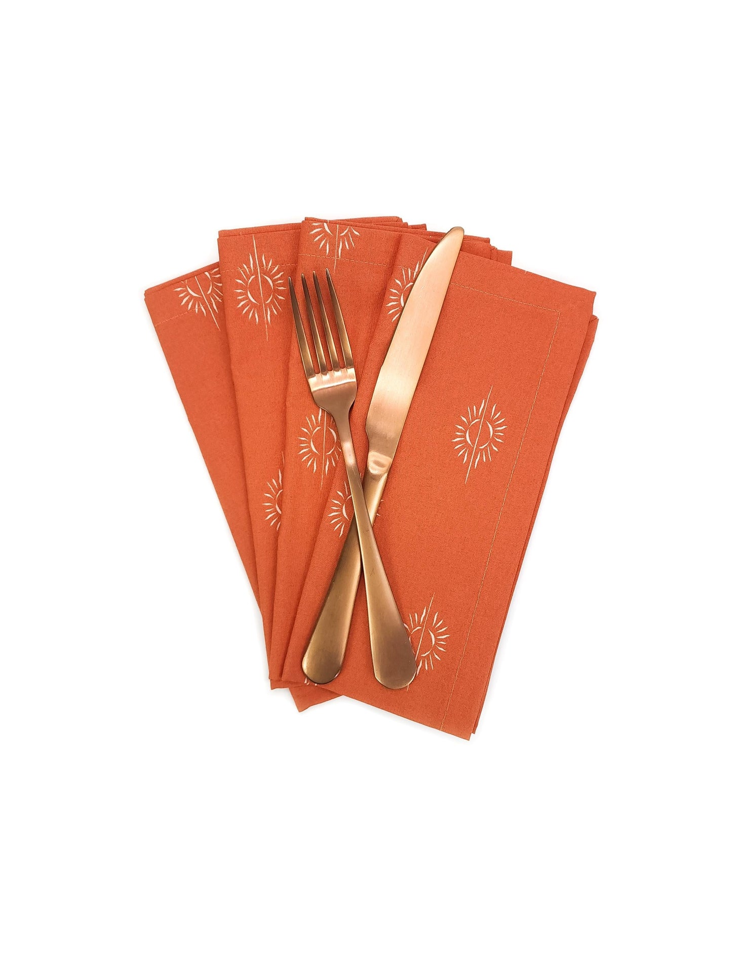 Orange Cloth Napkins, Set of 4 Cotton Cloth Napkins