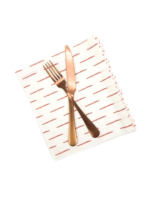 Copper Dash Cloth Napkins, Set of 4 Cloth Napkins