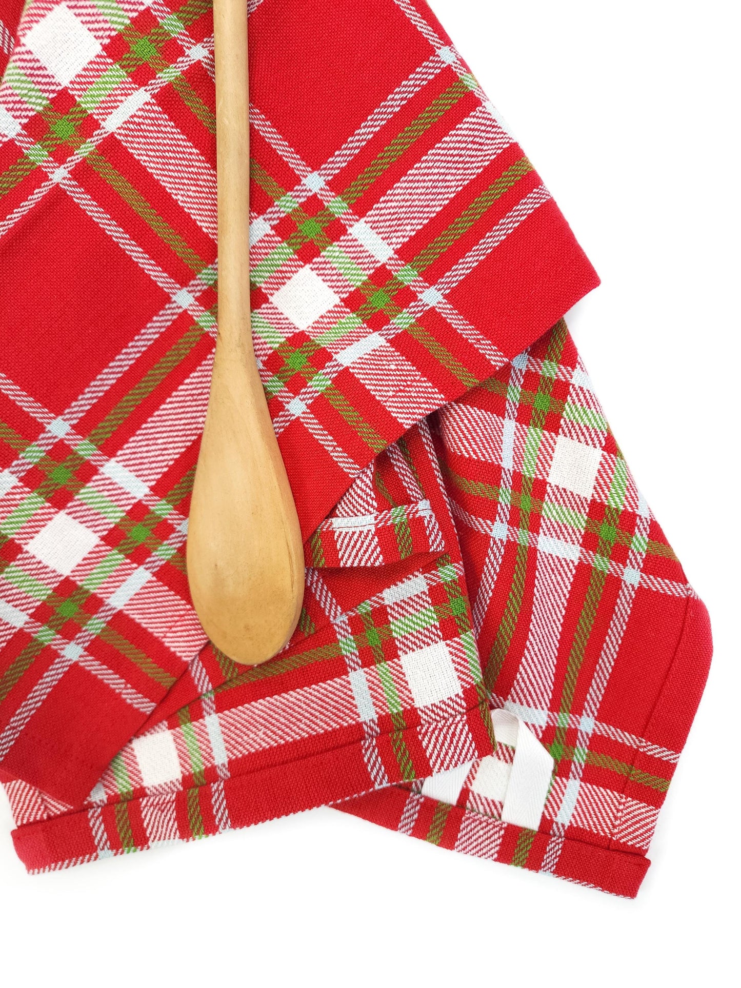 Red Christmas Plaid Kitchen Towel