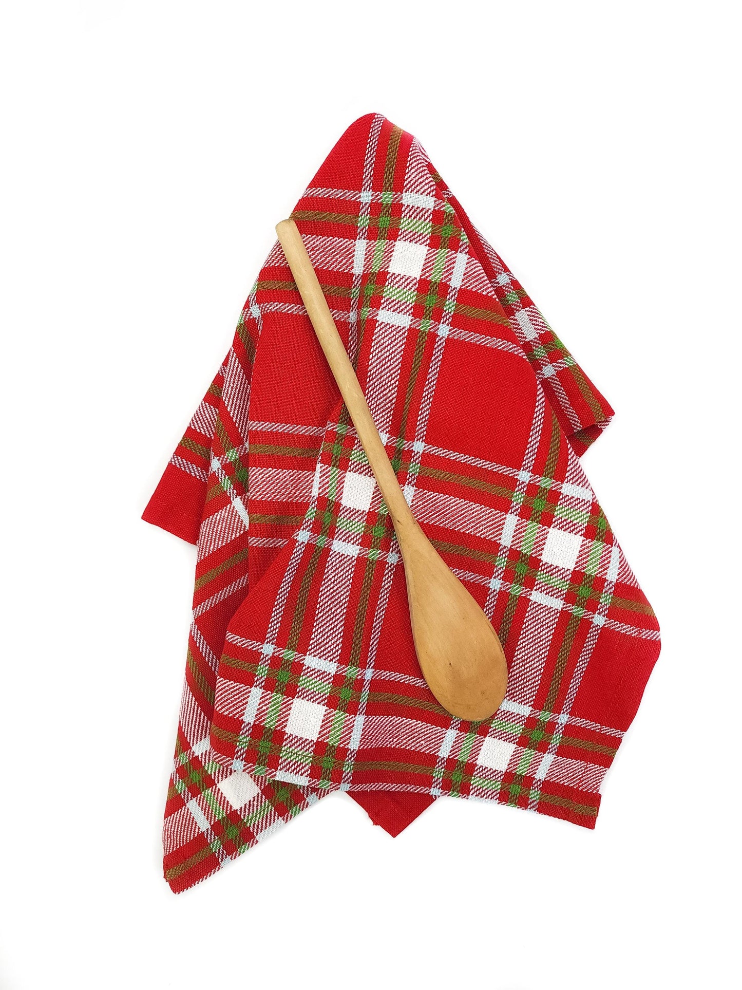 Red Christmas Plaid Kitchen Towel