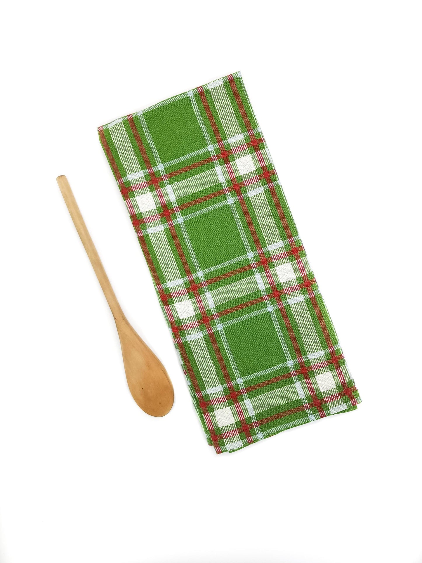 Green Christmas Plaid Kitchen Towel