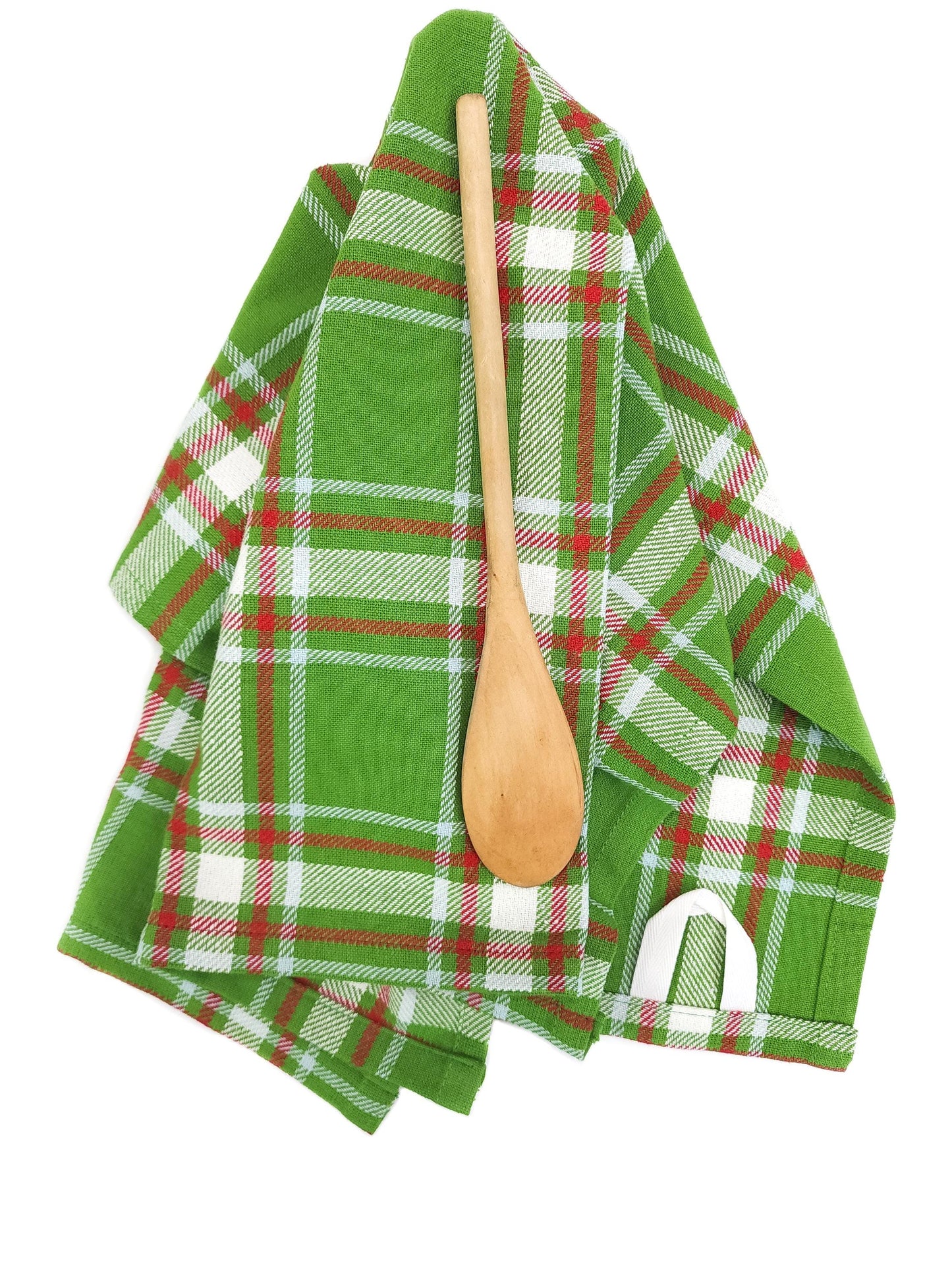 Green Christmas Plaid Kitchen Towel