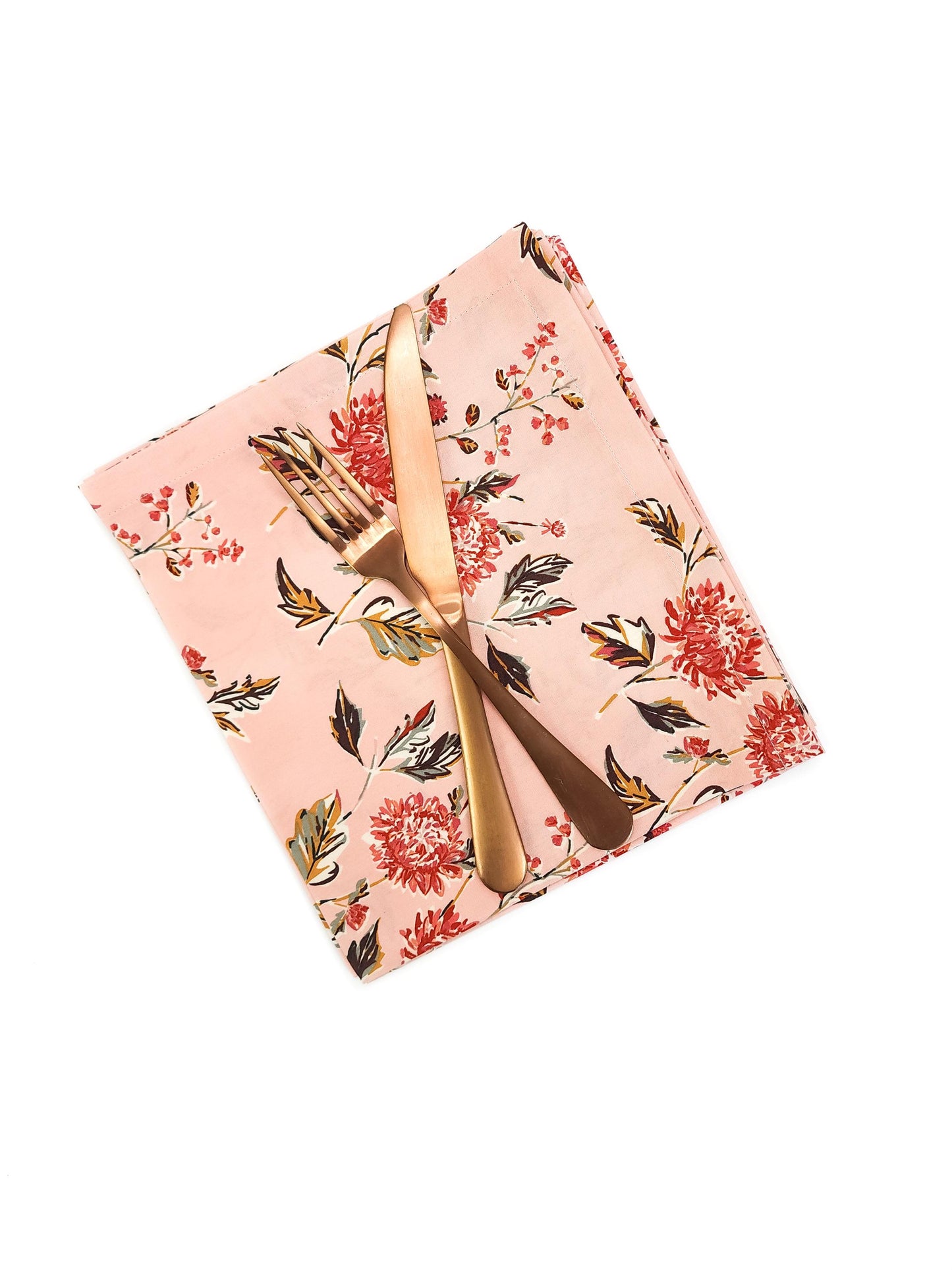 Pink Botanical Cotton Cloth Napkins