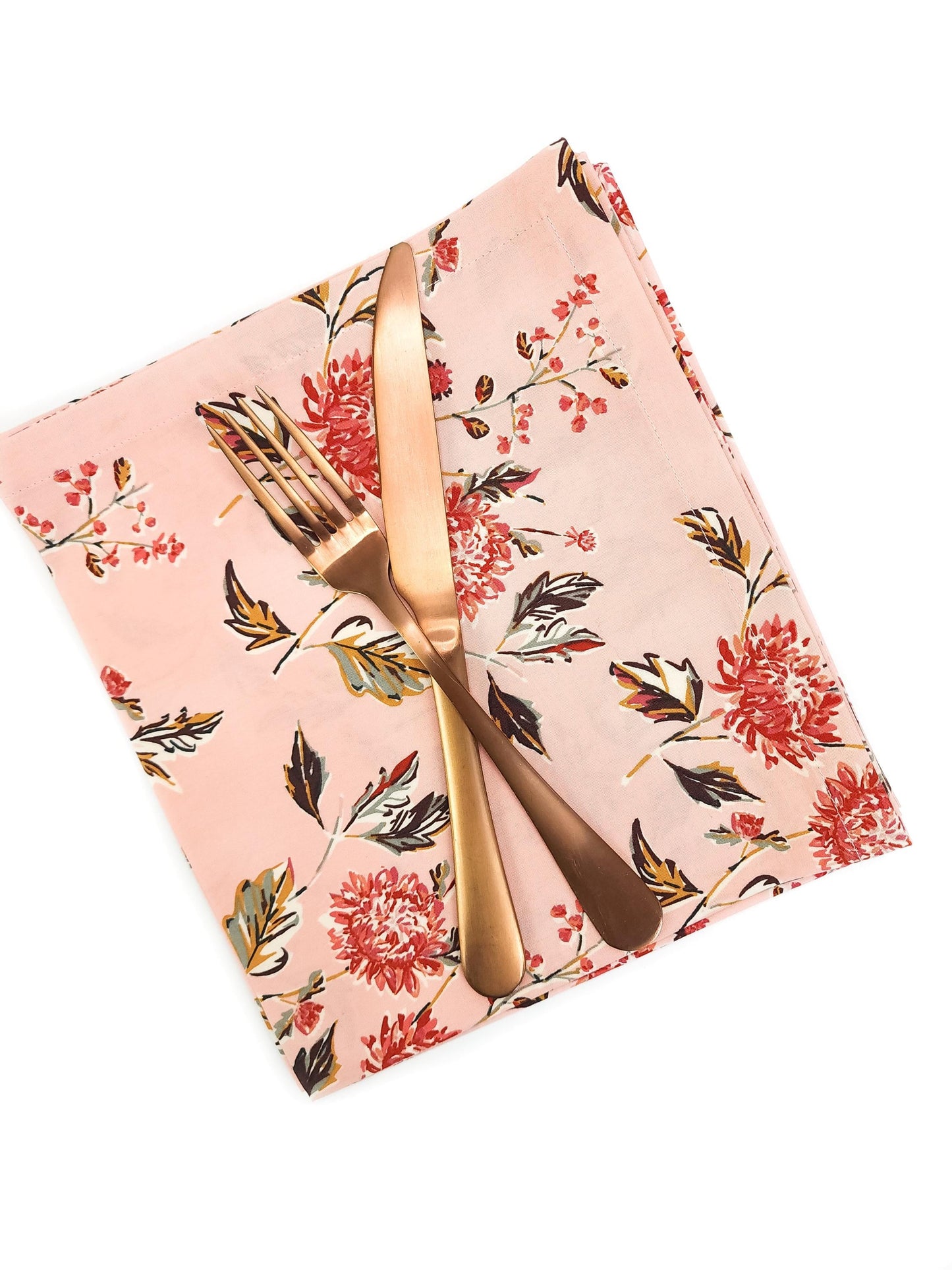 Pink Botanical Cotton Cloth Napkins