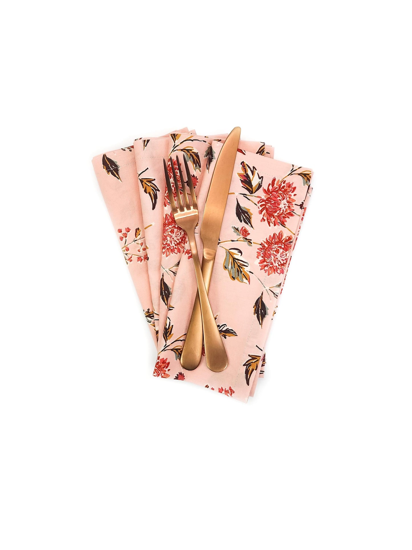 Pink Botanical Cotton Cloth Napkins