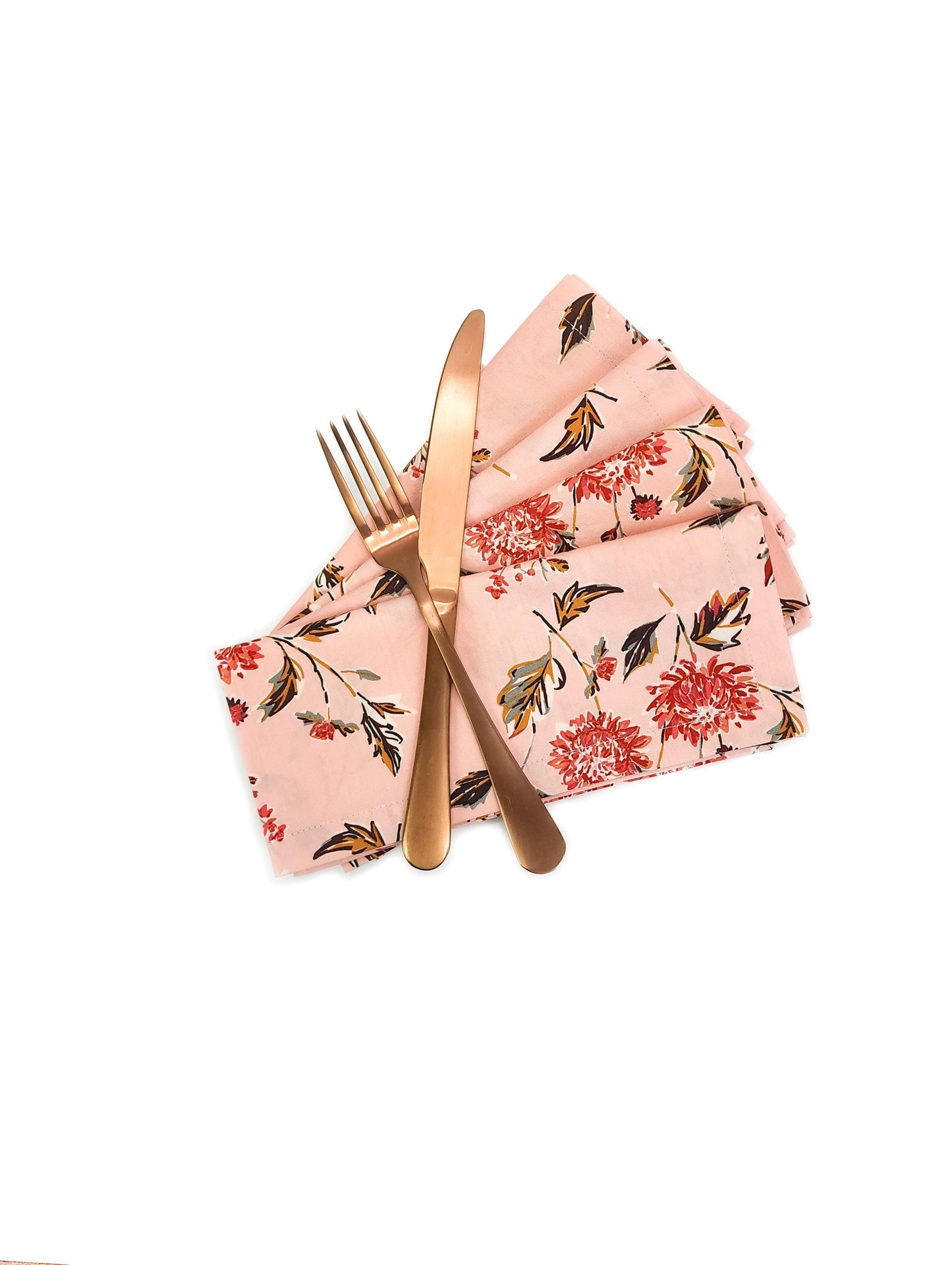 Pink Botanical Cotton Cloth Napkins