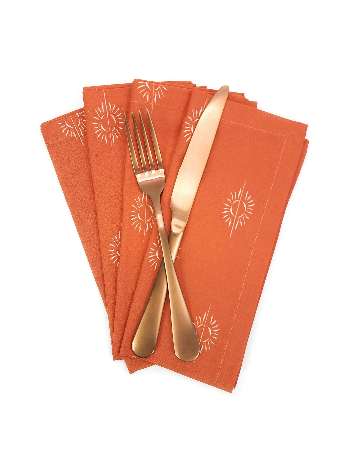 Orange Cloth Napkins, Set of 4 Cotton Cloth Napkins