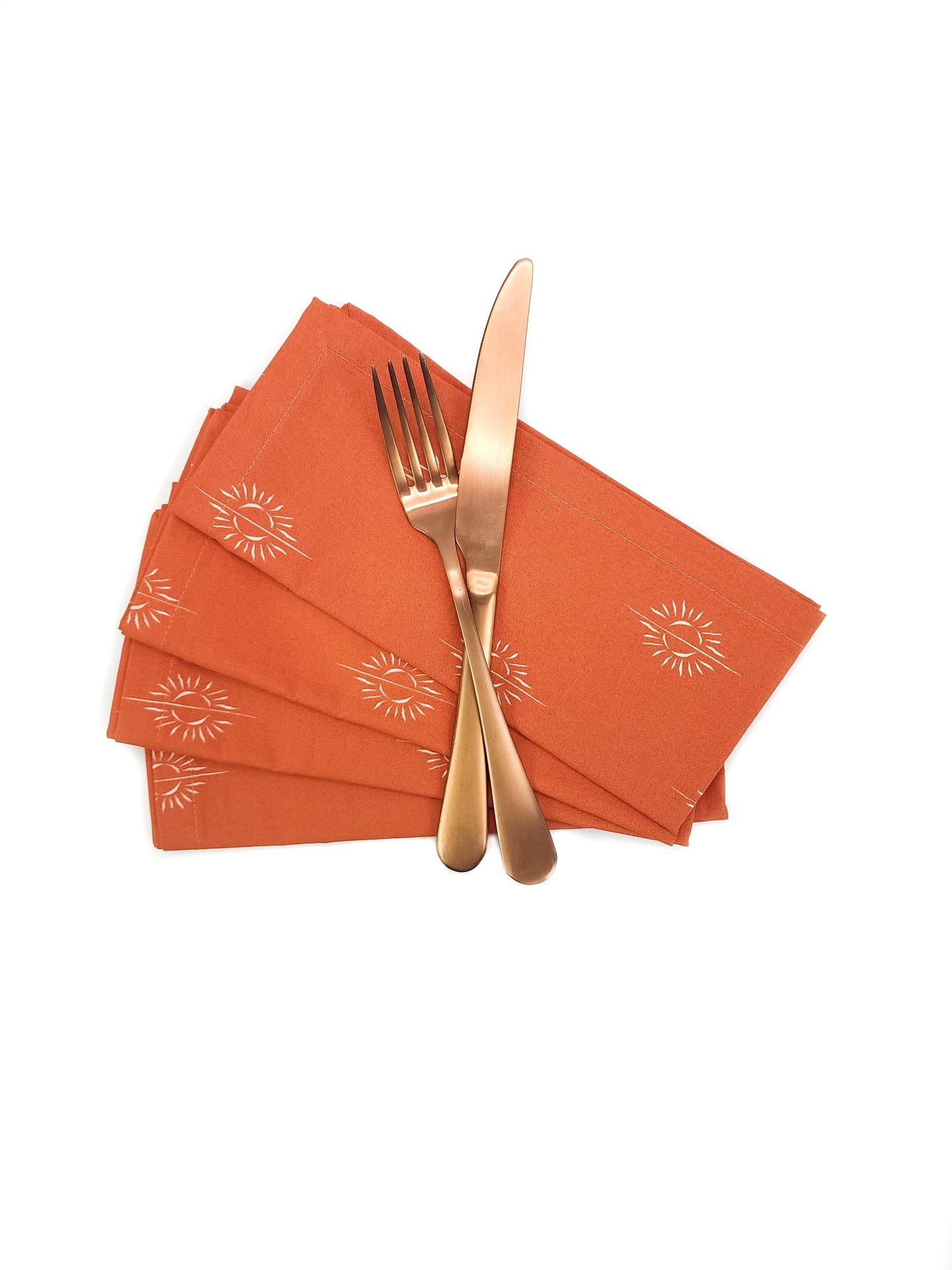 Orange Cloth Napkins, Set of 4 Cotton Cloth Napkins