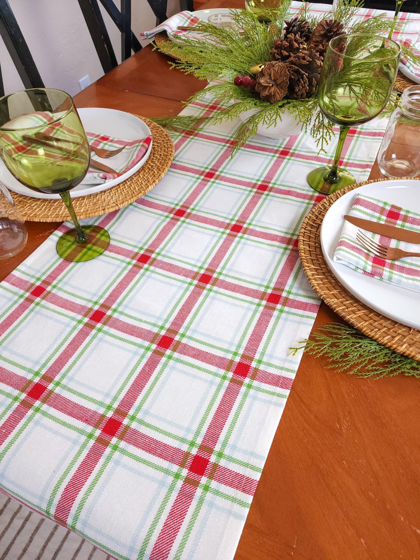 Plaid Christmas Table Runner