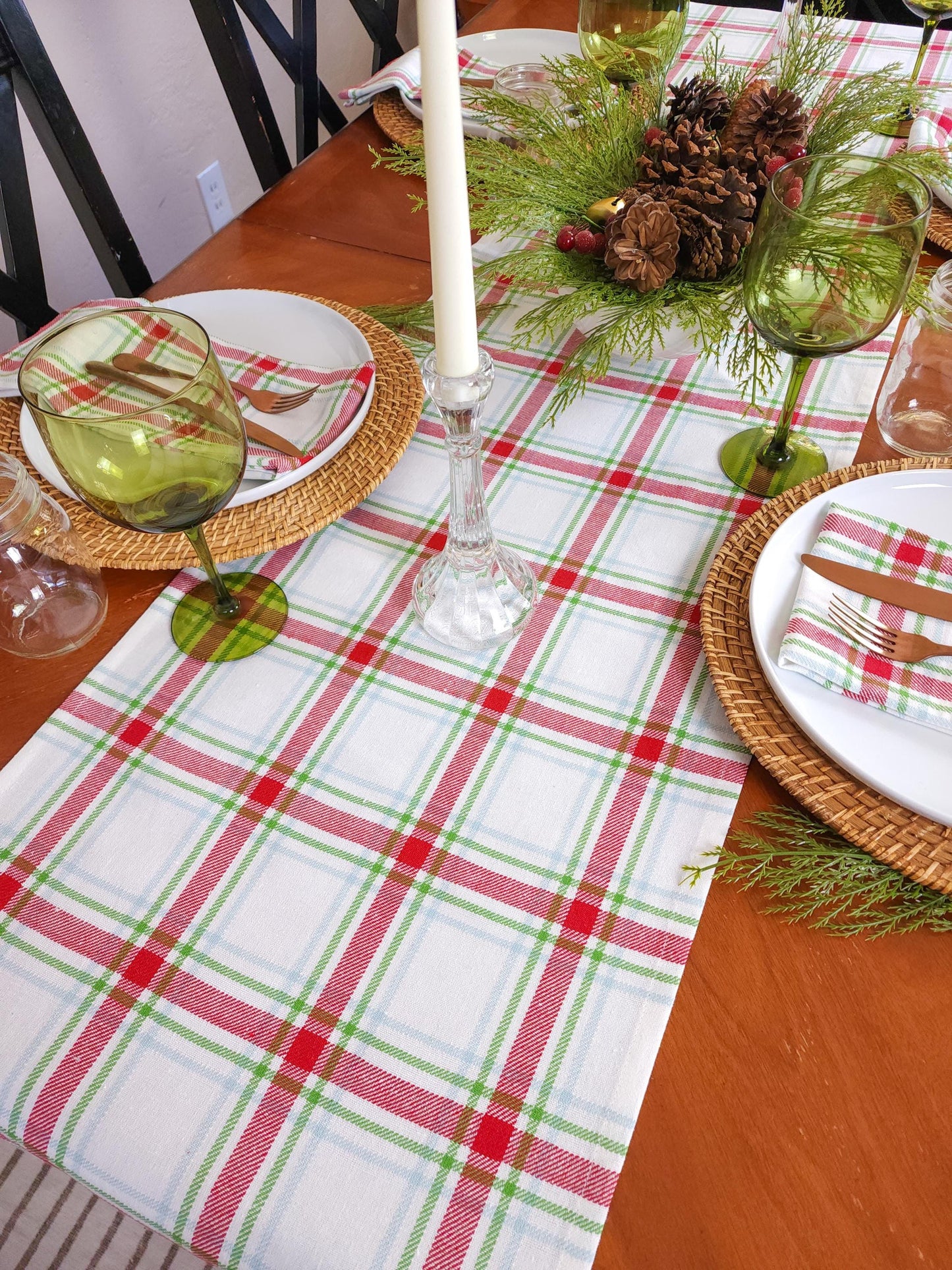 Plaid Christmas Table Runner