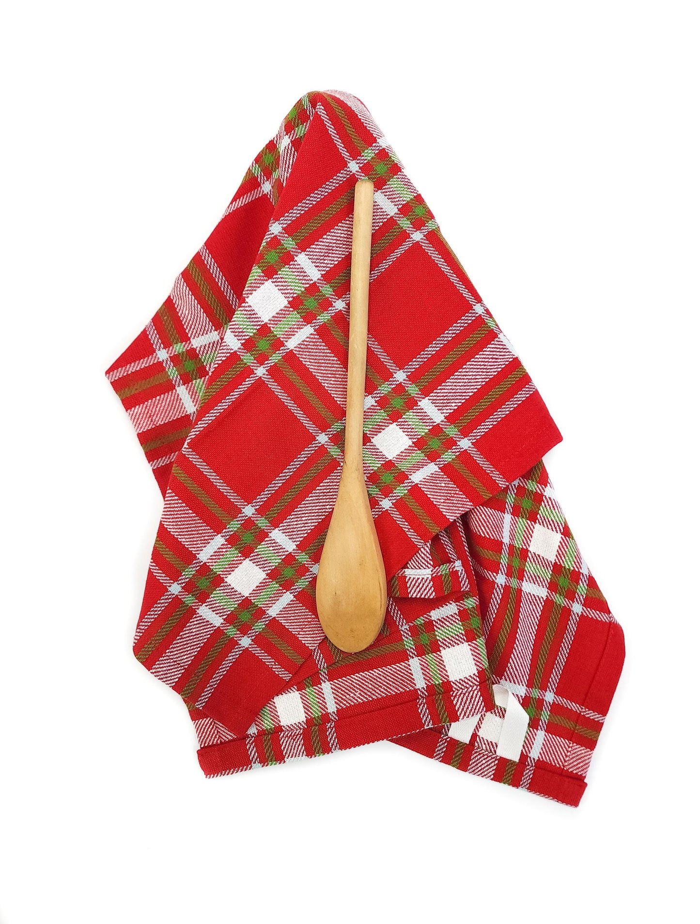 Red Christmas Plaid Kitchen Towel