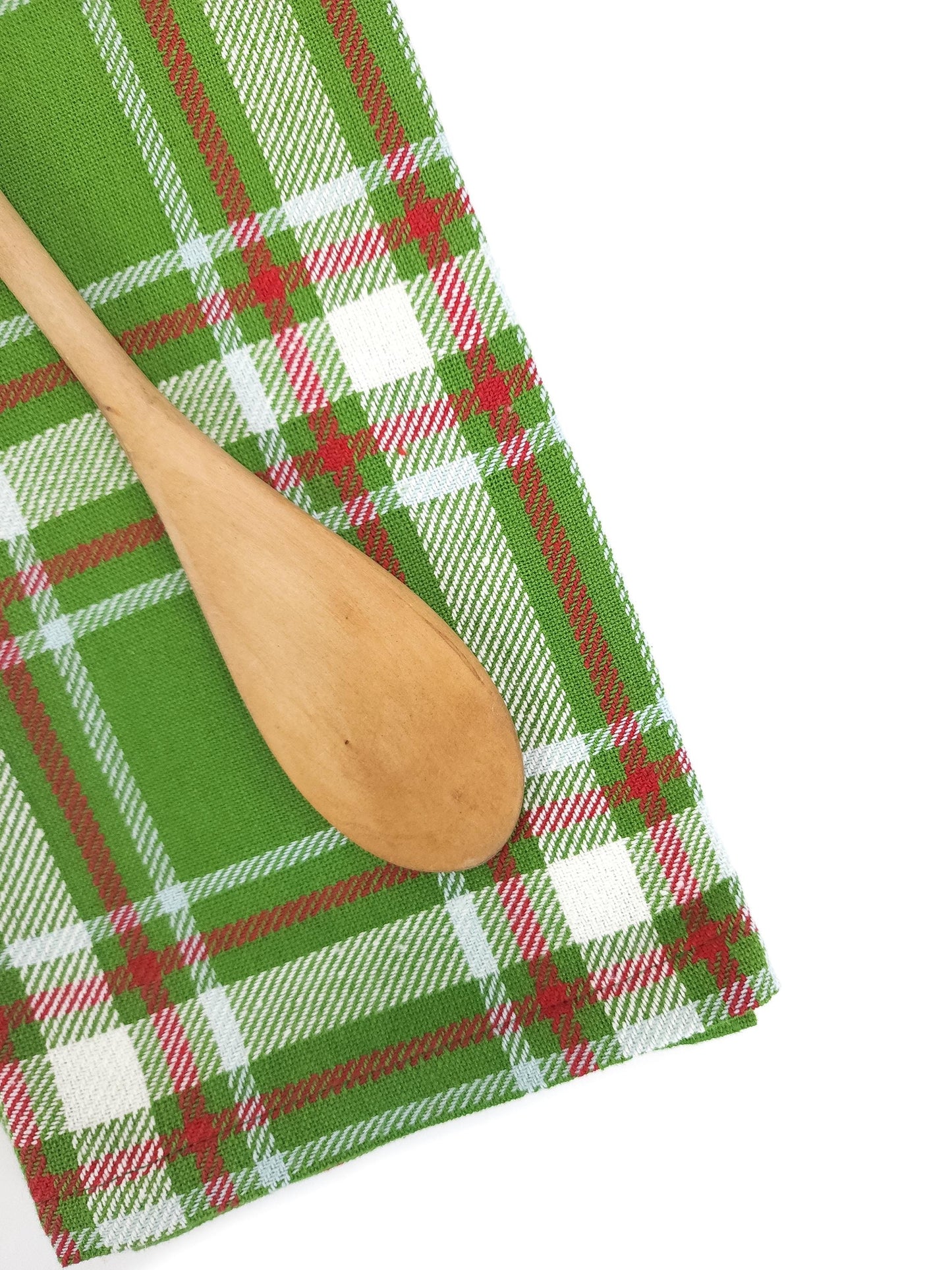 Green Christmas Plaid Kitchen Towel