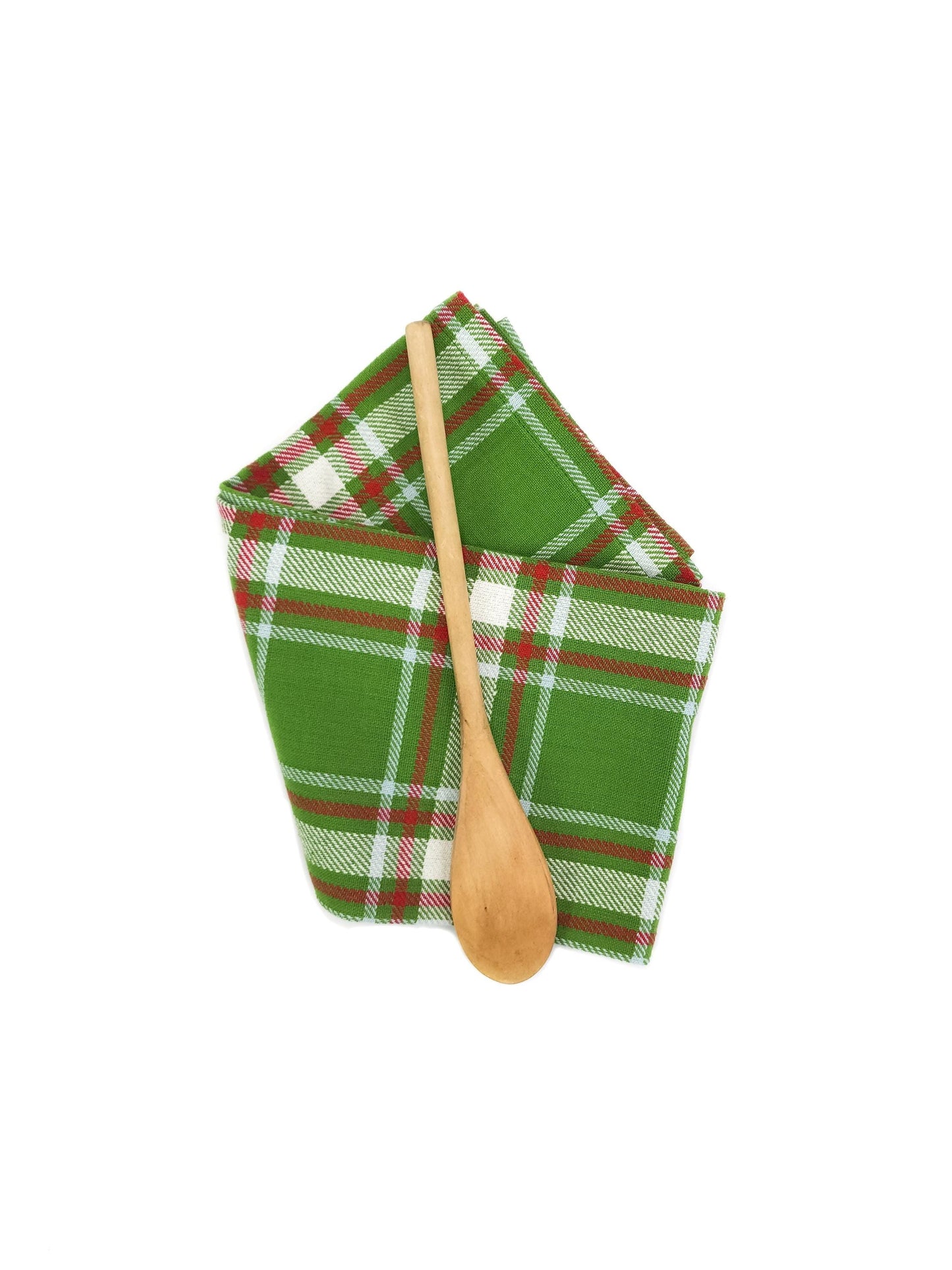 Green Christmas Plaid Kitchen Towel