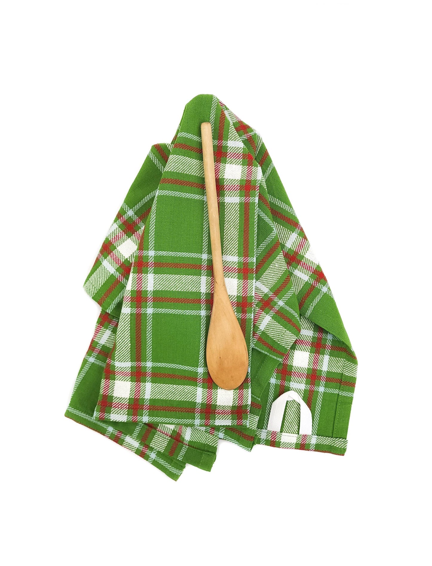 Green Christmas Plaid Kitchen Towel