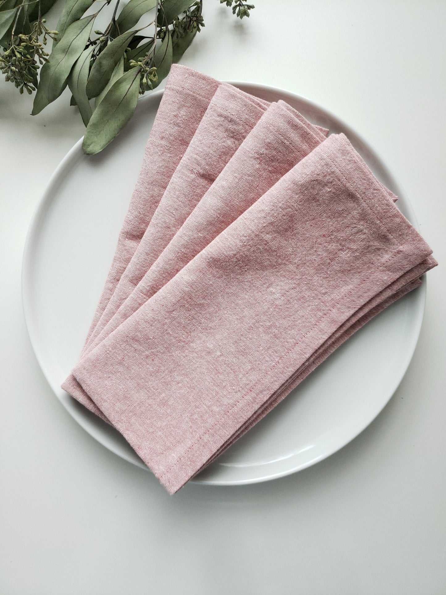Pink Linen Cloth Napkins