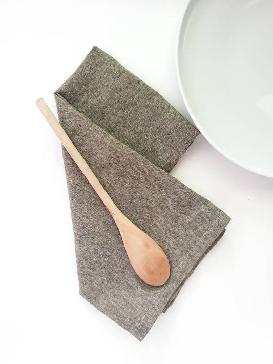 Olive Green Linen Towel