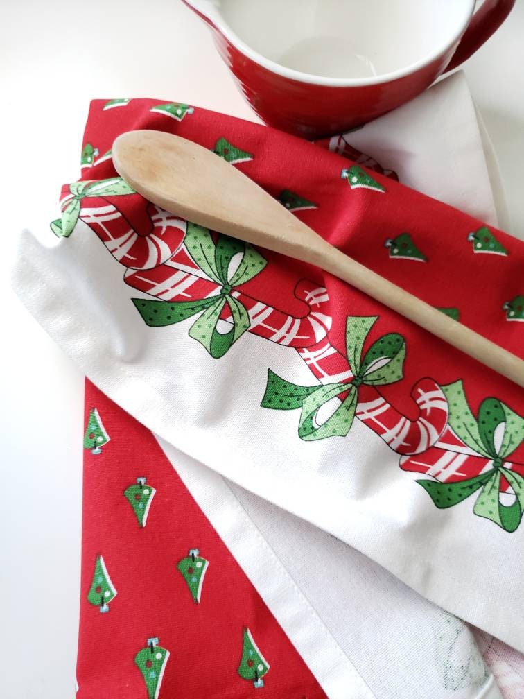 Candy Cane Vintage Inspired Christmas Towel