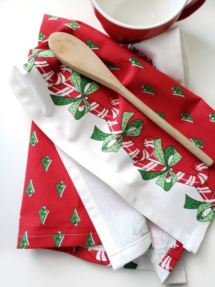 Candy Cane Vintage Inspired Christmas Towel