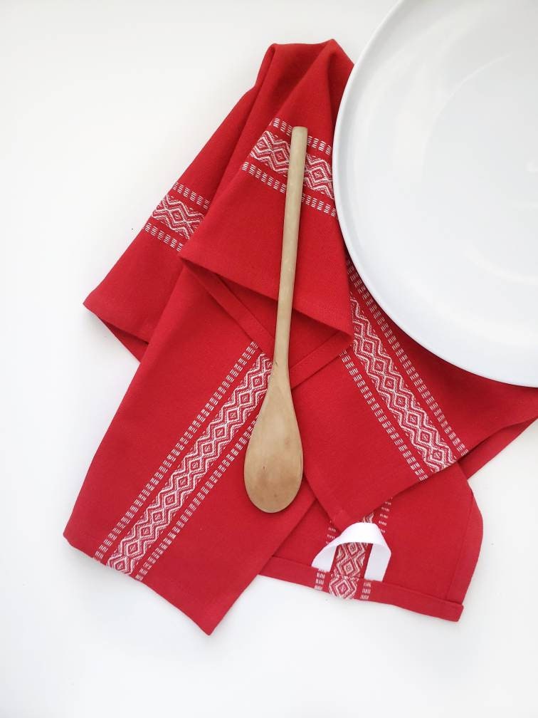 Scandinavian Red Christmas Towel