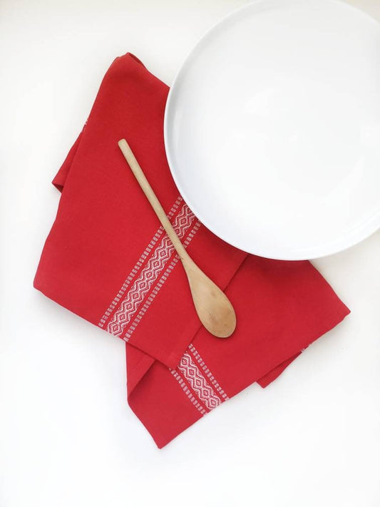 Scandinavian Red Christmas Towel
