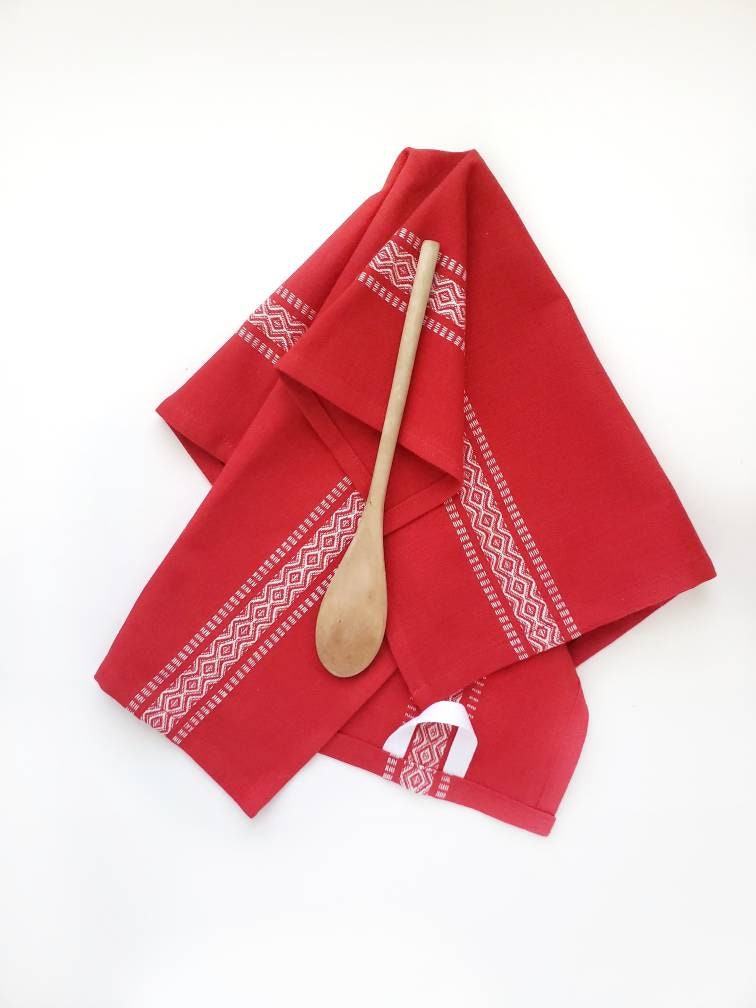 Scandinavian Red Christmas Towel