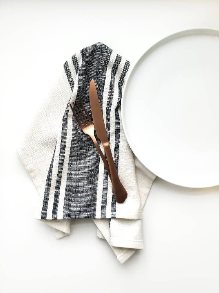 Ivory & Black Cotton Towel