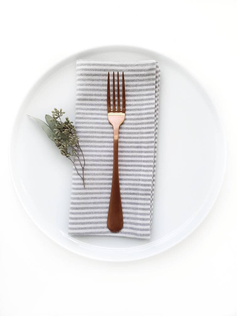 Ticking Stripe Linen Napkins