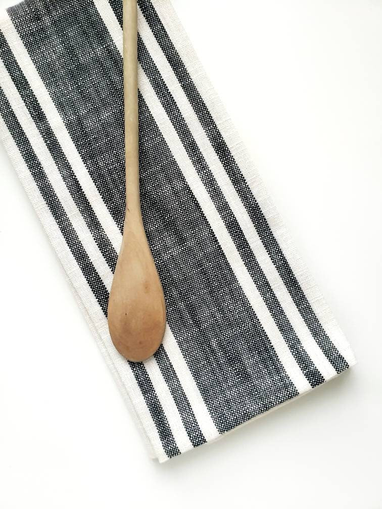 Ivory & Black Cotton Towel