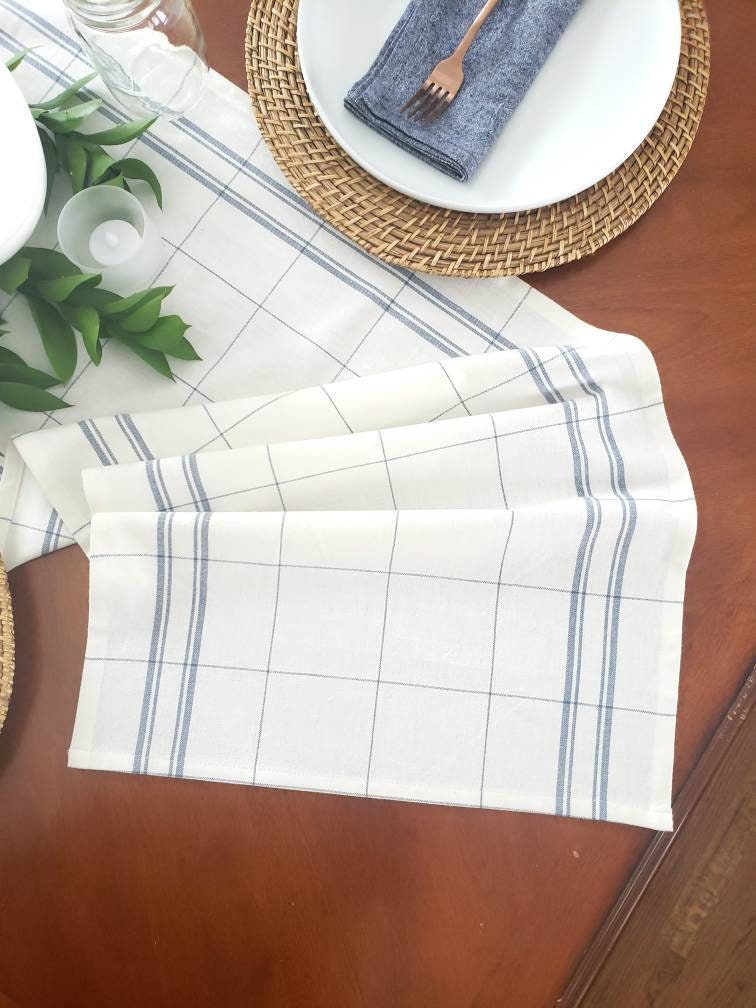 Blue Plaid Table Runner