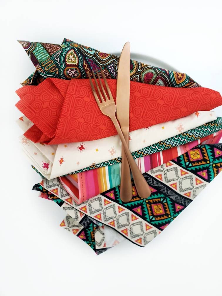 Colorful Cloth Napkins, Set of 6 – 90 West Linen Co.