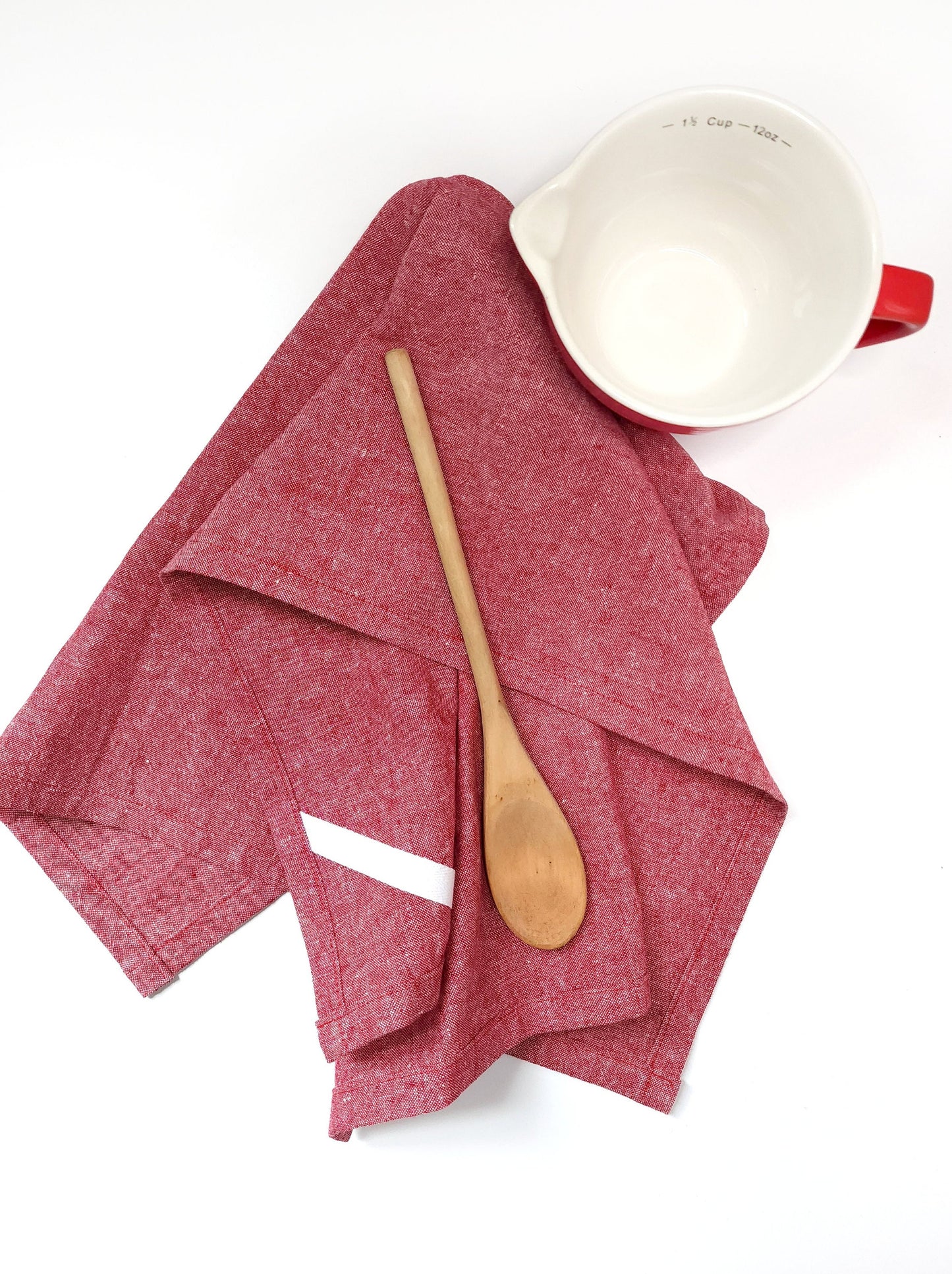 Red Linen Towel, Christmas Linen Towel