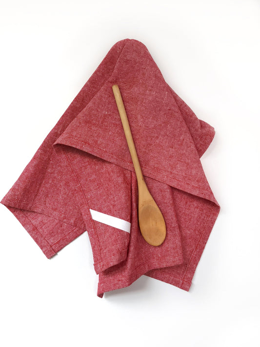 Red Linen Towel, Christmas Linen Towel