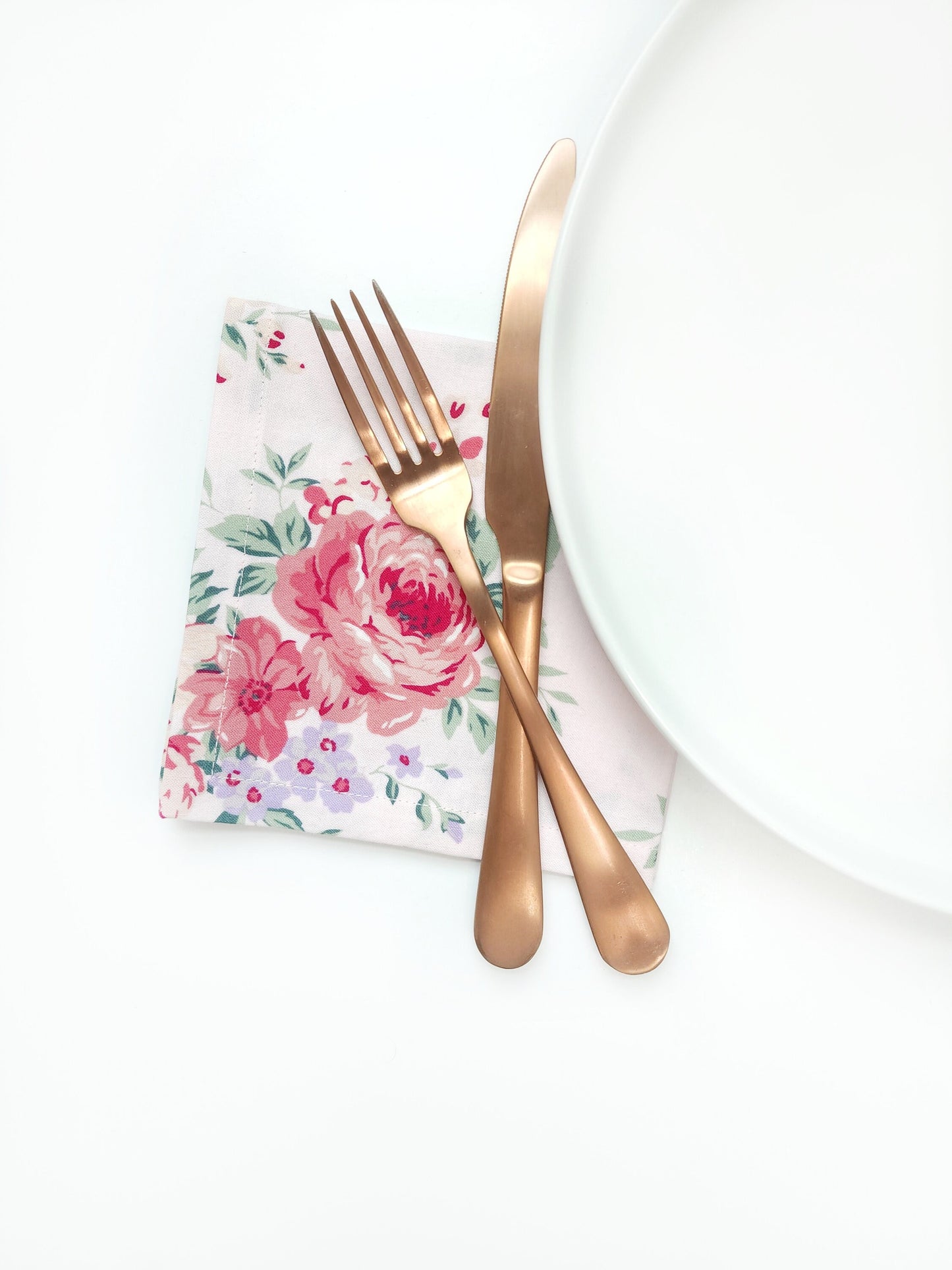 Tea Rose Cloth Cocktail Napkins