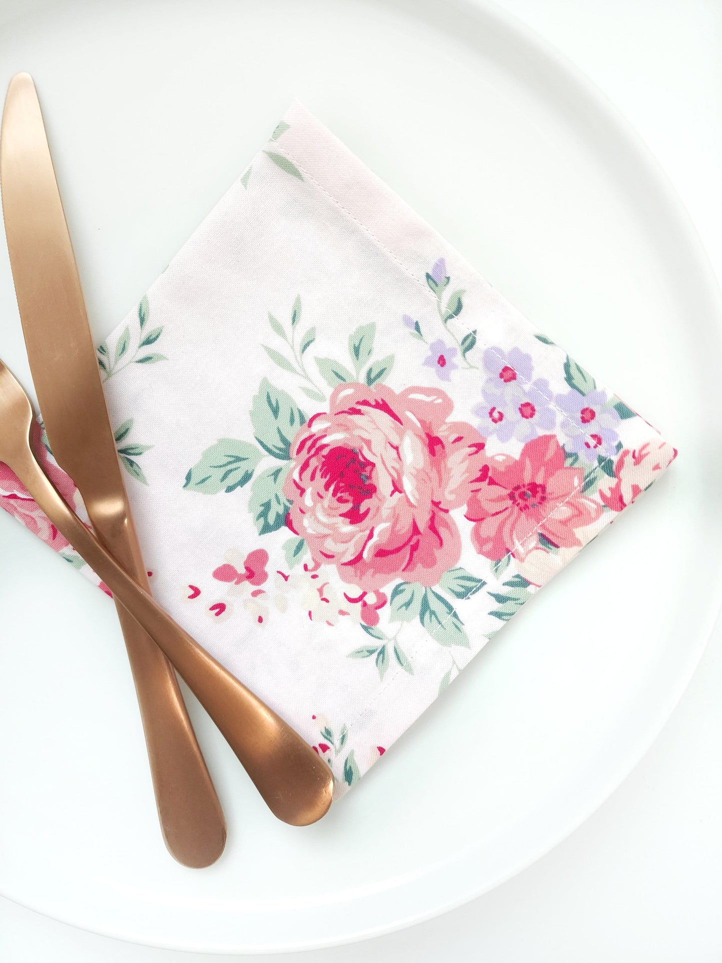 Tea Rose Cloth Cocktail Napkins