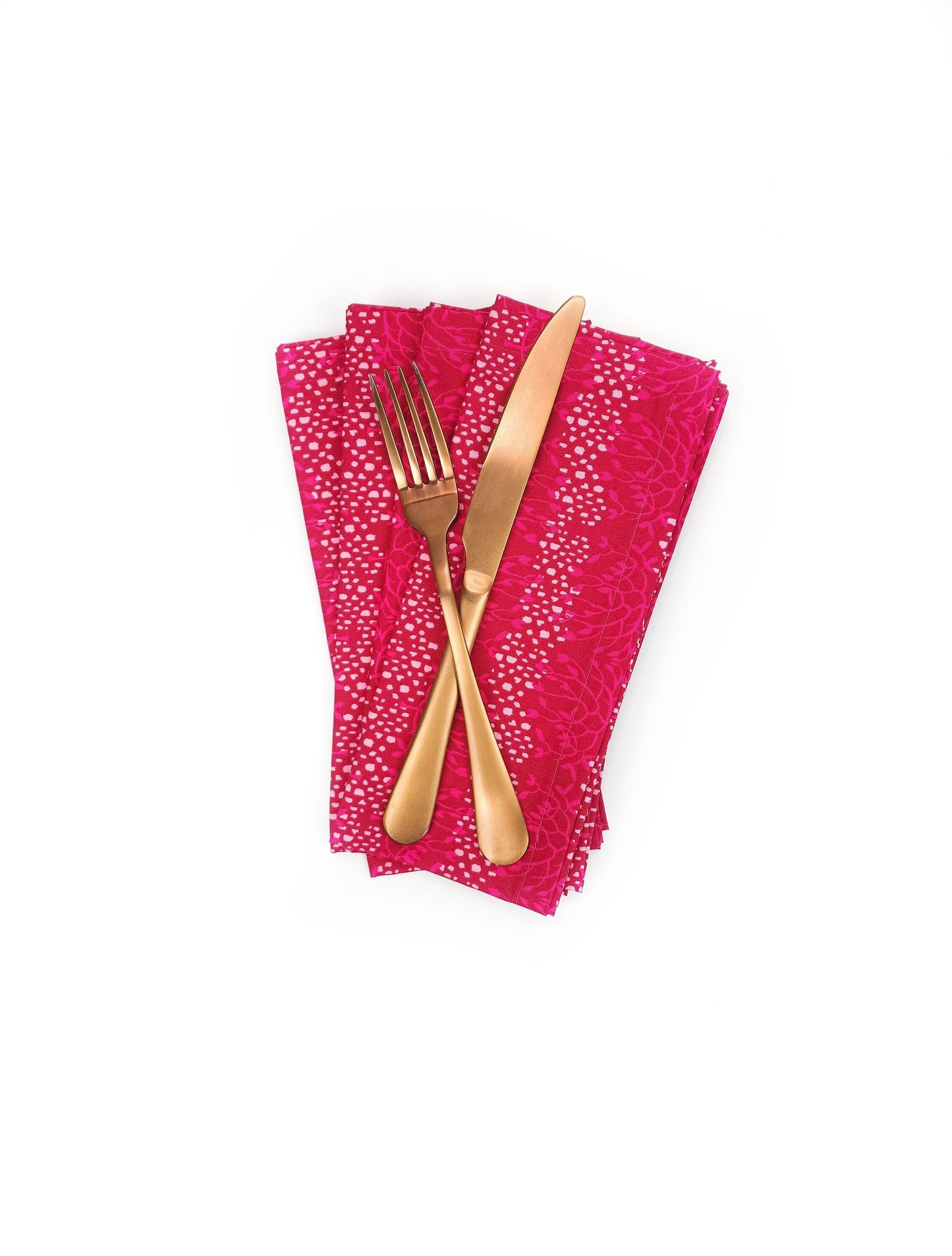 Raspberry Pink Cotton Cloth Napkins, Set of 4 Cloth Napkins