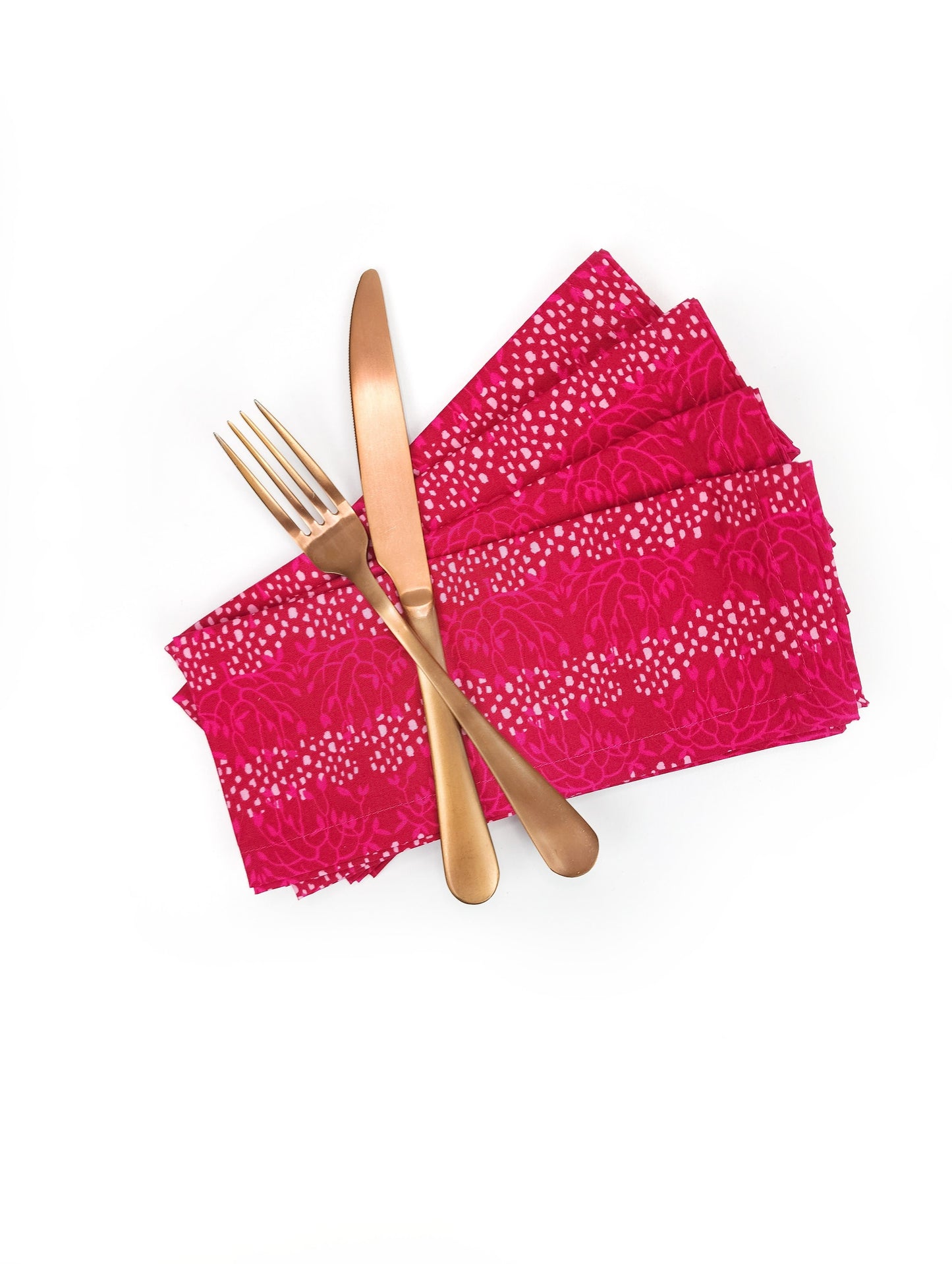 Raspberry Pink Cotton Cloth Napkins, Set of 4 Cloth Napkins