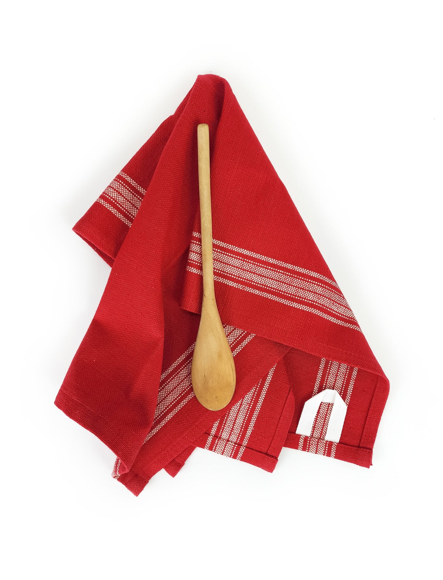 Red Grain Sack Towel, Farmhouse Christmas Towel