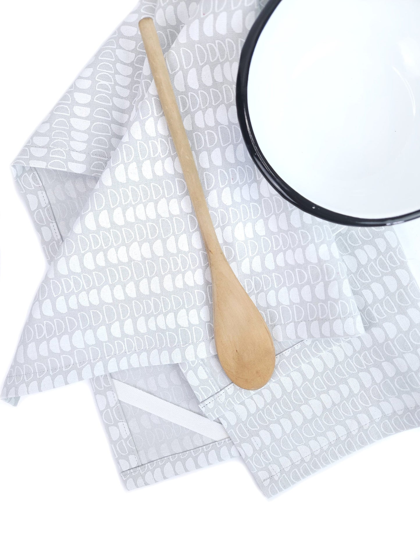 Modern Gray Linen Tea Towel