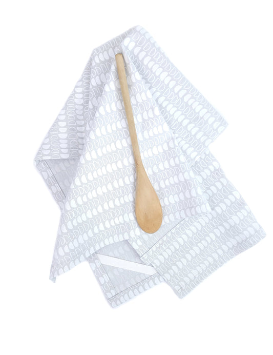 Modern Gray Linen Tea Towel
